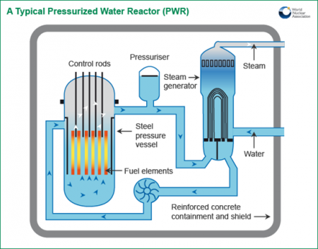 Schéma d’un réacteur à l’eau pressurisée (REP)